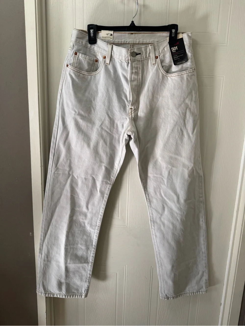 Levi's White Men's Straight Jeans - 501 Fit